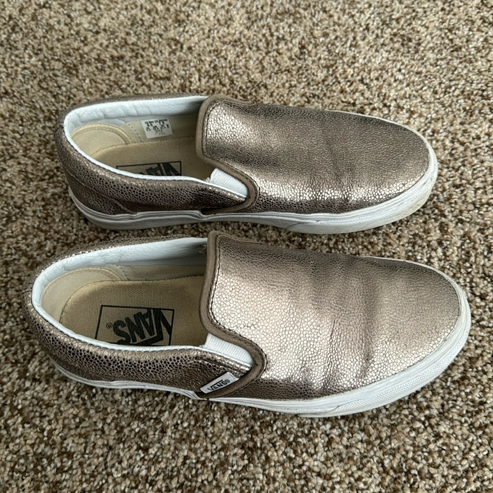 Metallic Gold VANS slip ons